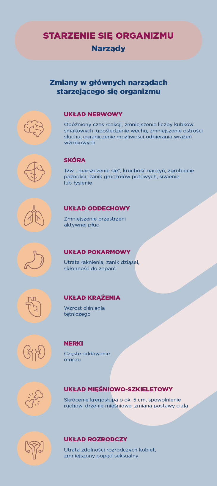 Starzenie się organizmu – zmiany w narządach